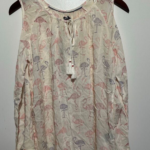 Max Jeans Multicolor Tassel Tie Neck Cold Shoulder Long Sleeve Blouse Small NWT - Picture 3 of 11